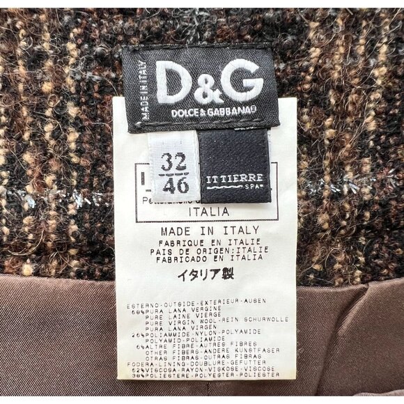 Dolce & Gabbana Brown Metallic Plaid Tweed Mini Skirt - Picture 9 of 9